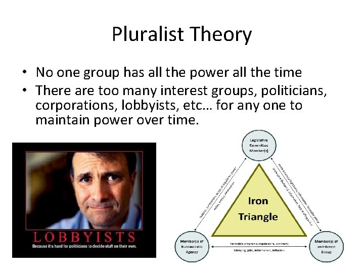 Pluralist Theory • No one group has all the power all the time •