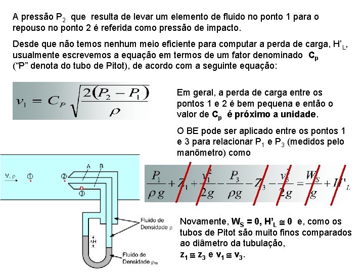 A pressão P 2 que resulta de levar um elemento de fluido no ponto