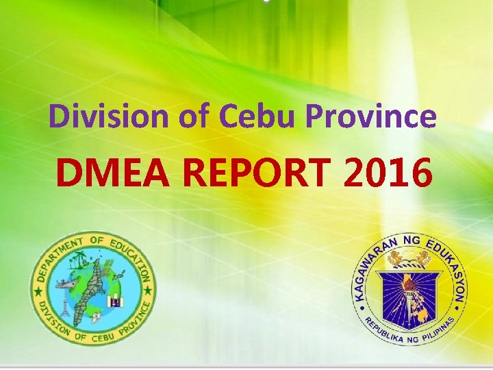 Division of Cebu Province DMEA REPORT 2016 