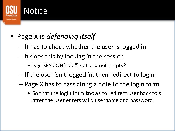 Notice • Page X is defending itself – It has to check whether the