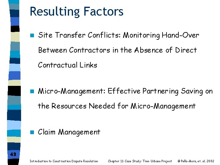 Resulting Factors n Site Transfer Conflicts: Monitoring Hand-Over Between Contractors in the Absence of