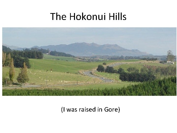 The Hokonui Hills (I was raised in Gore) 