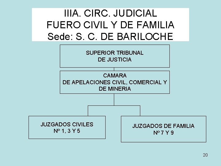 IIIA. CIRC. JUDICIAL FUERO CIVIL Y DE FAMILIA Sede: S. C. DE BARILOCHE SUPERIOR