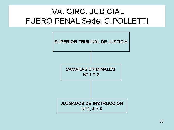 IVA. CIRC. JUDICIAL FUERO PENAL Sede: CIPOLLETTI SUPERIOR TRIBUNAL DE JUSTICIA CAMARAS CRIMINALES Nº