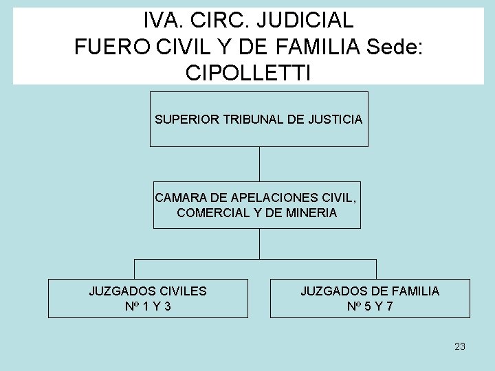 IVA. CIRC. JUDICIAL FUERO CIVIL Y DE FAMILIA Sede: CIPOLLETTI SUPERIOR TRIBUNAL DE JUSTICIA