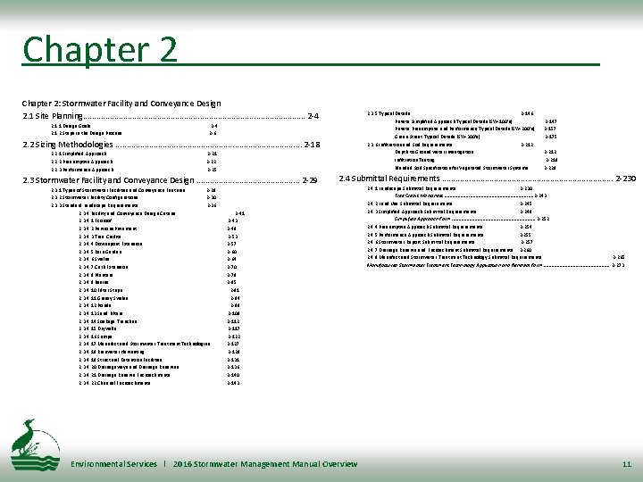 Chapter 2: Stormwater Facility and Conveyance Design 2. 1 Site Planning. . . .