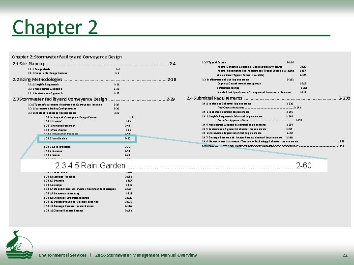 Chapter 2: Stormwater Facility and Conveyance Design 2. 1 Site Planning. . . .