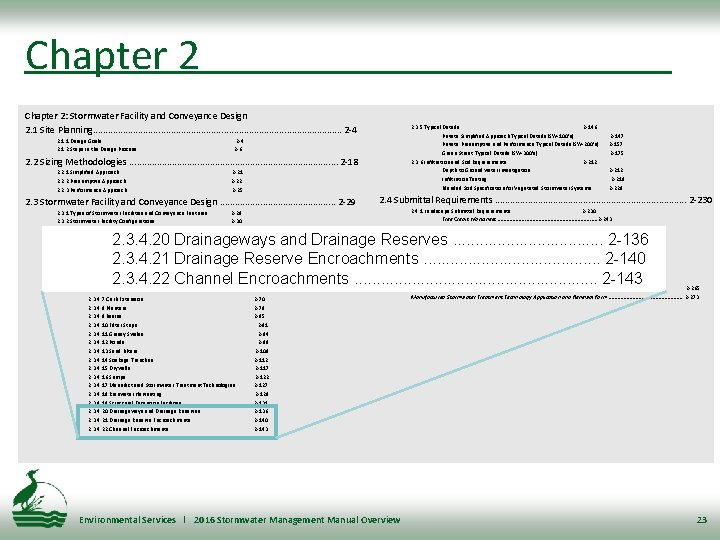Chapter 2: Stormwater Facility and Conveyance Design 2. 1 Site Planning. . . .