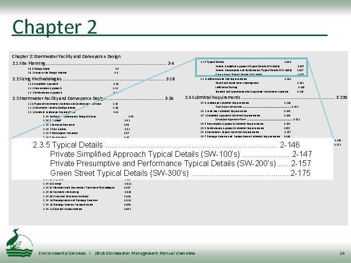 Chapter 2: Stormwater Facility and Conveyance Design 2. 1 Site Planning. . . .
