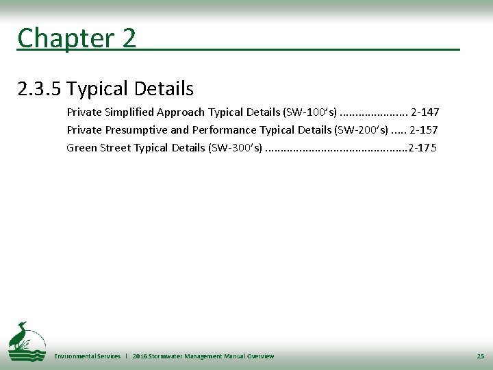Chapter 2 2. 3. 5 Typical Details Private Simplified Approach Typical Details (SW-100’s). .