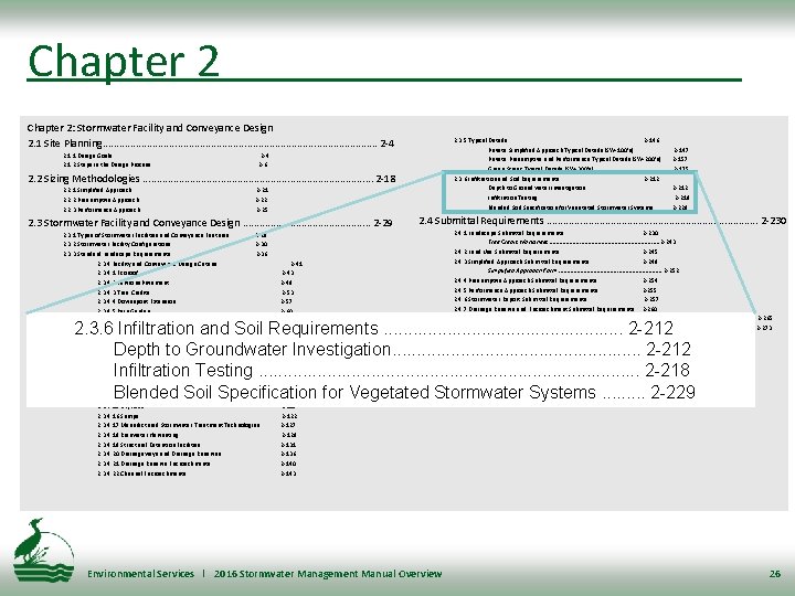 Chapter 2: Stormwater Facility and Conveyance Design 2. 1 Site Planning. . . .
