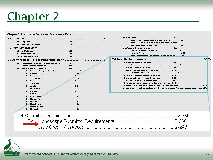 Chapter 2: Stormwater Facility and Conveyance Design 2. 1 Site Planning. . . .