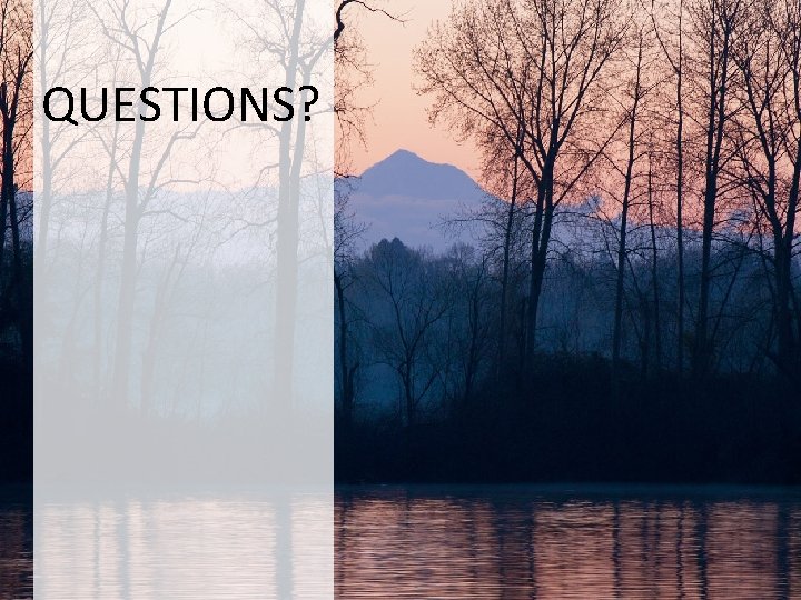 QUESTIONS? Environmental Services l 2016 Stormwater Management Manual Overview 41 
