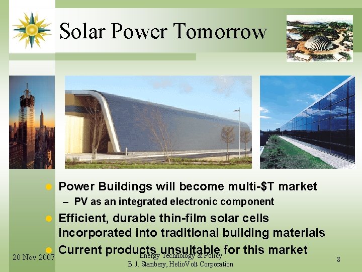 Solar Power Tomorrow l Power Buildings will become multi-$T market – PV as an