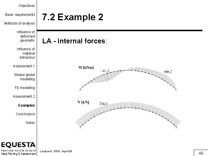 Objectives Basic requirements Methods of analysis Influence of deformed geometry 7. 2 Example 2