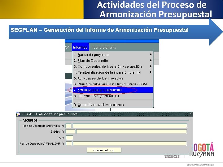 Actividades del Proceso de Armonización Presupuestal SEGPLAN – Generación del Informe de Armonización Presupuestal