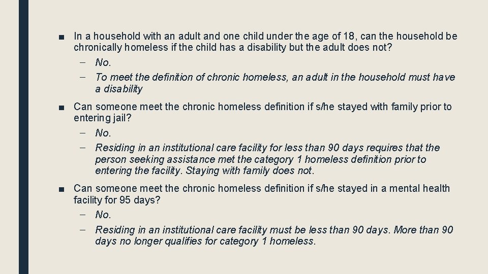 ■ In a household with an adult and one child under the age of ■ In a household with an adult and one child under the age of