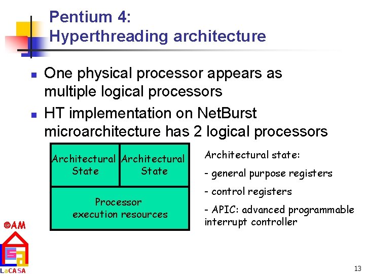 Pentium 4: Hyperthreading architecture n n One physical processor appears as multiple logical processors