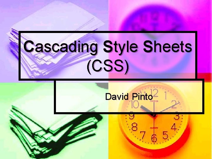 Cascading Style Sheets (CSS) David Pinto 