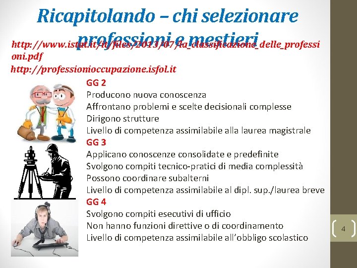 Ricapitolando – chi selezionare professioni e mestieri http: //www. istat. it/it/files/2013/07/la_classificazione_delle_professi oni. pdf http: