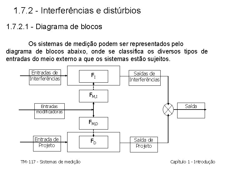 1. 7. 2 - Interferências e distúrbios 1. 7. 2. 1 - Diagrama de 1. 7. 2 - Interferências e distúrbios 1. 7. 2. 1 - Diagrama de