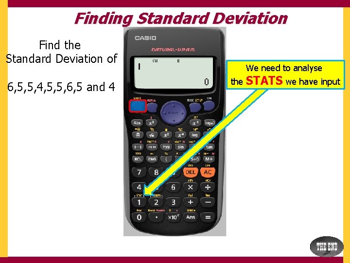 Finding Standard Deviation Find the Standard Deviation of 6, 5, 5, 4, 5, 5,