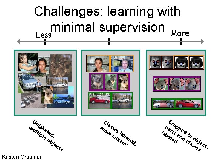 Challenges: learning with minimal supervision More Less Un mu lab lti ele pl d,