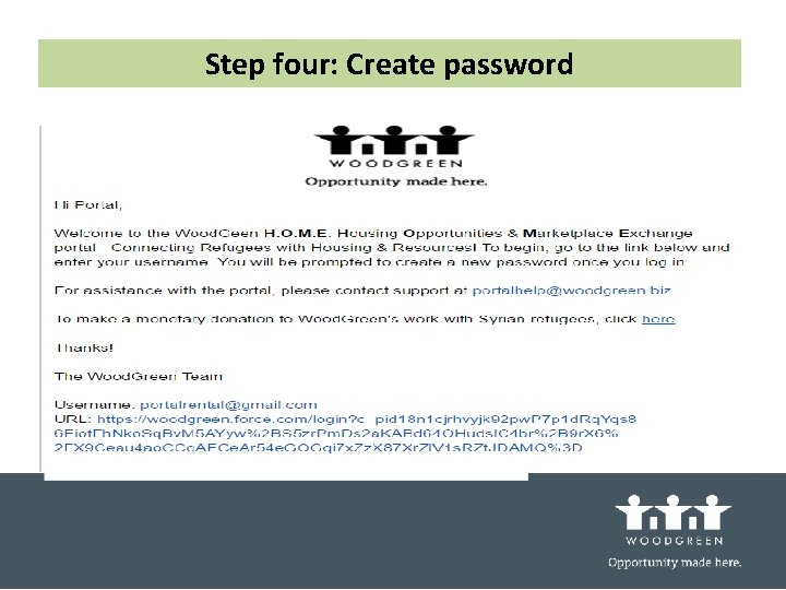 Step four: Create password 