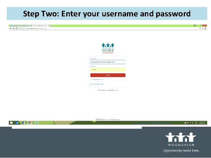 Step Two: Enter your username and password 