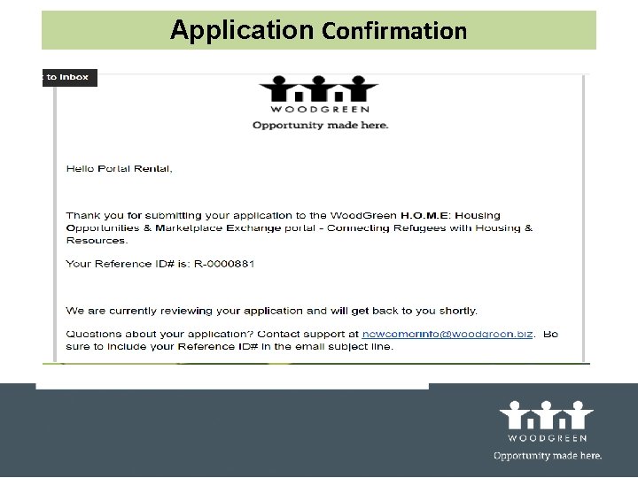 Application Confirmation 