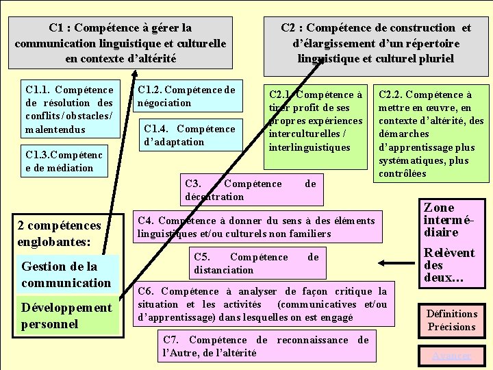 C 1 : Compétence à gérer la communication linguistique et culturelle en contexte d’altérité