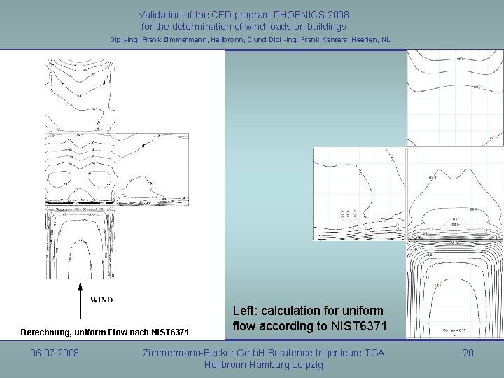 Validation of the CFD program PHOENICS 2008 for the determination of wind loads on