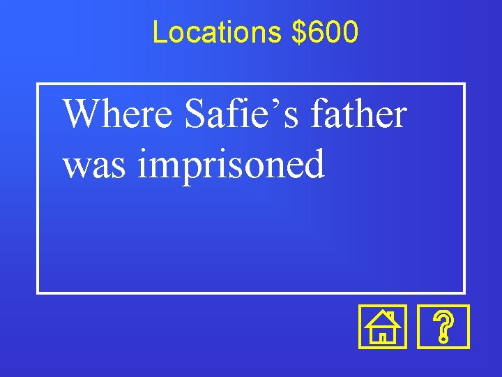 Locations $600 Where Safie’s father was imprisoned 