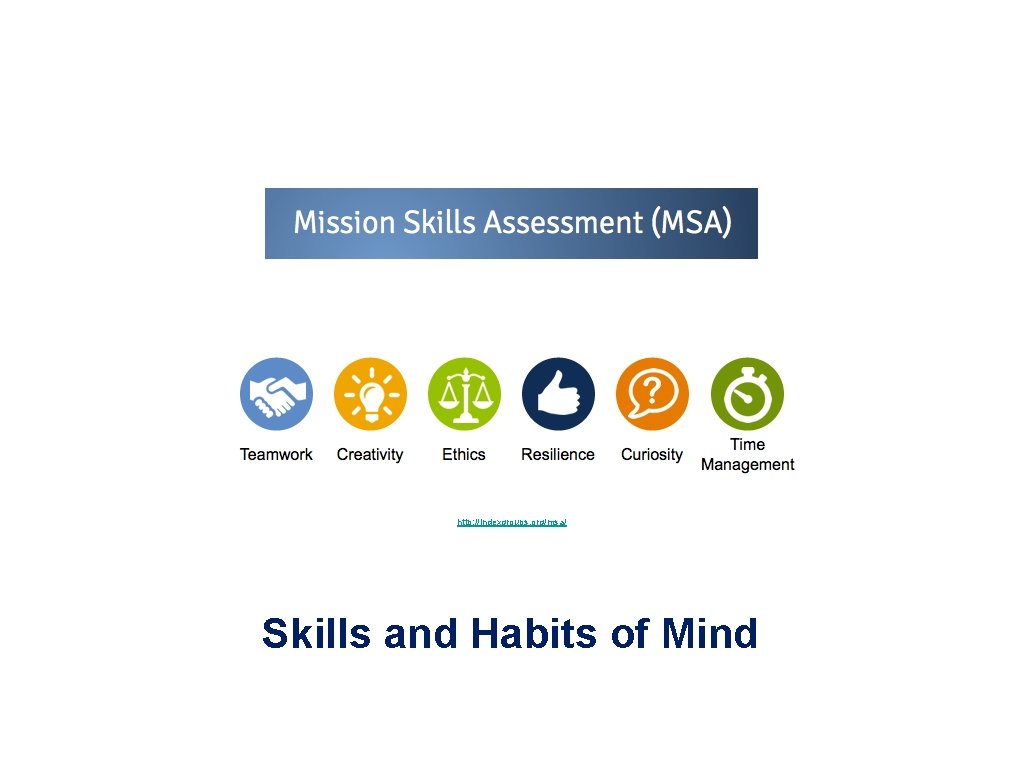 http: //indexgroups. org/msa/ Skills and Habits of Mind 