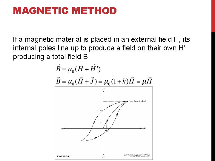 MAGNETIC METHOD If a magnetic material is placed in an external field H, its