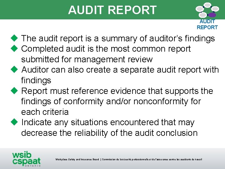 AUDIT REPORT u The audit report is a summary of auditor’s findings u Completed AUDIT REPORT u The audit report is a summary of auditor’s findings u Completed
