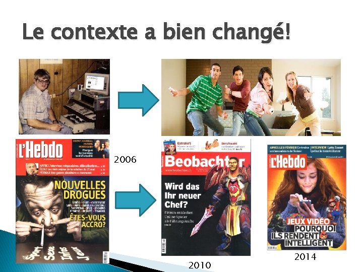 Le contexte a bien changé! 2006 2010 2014 