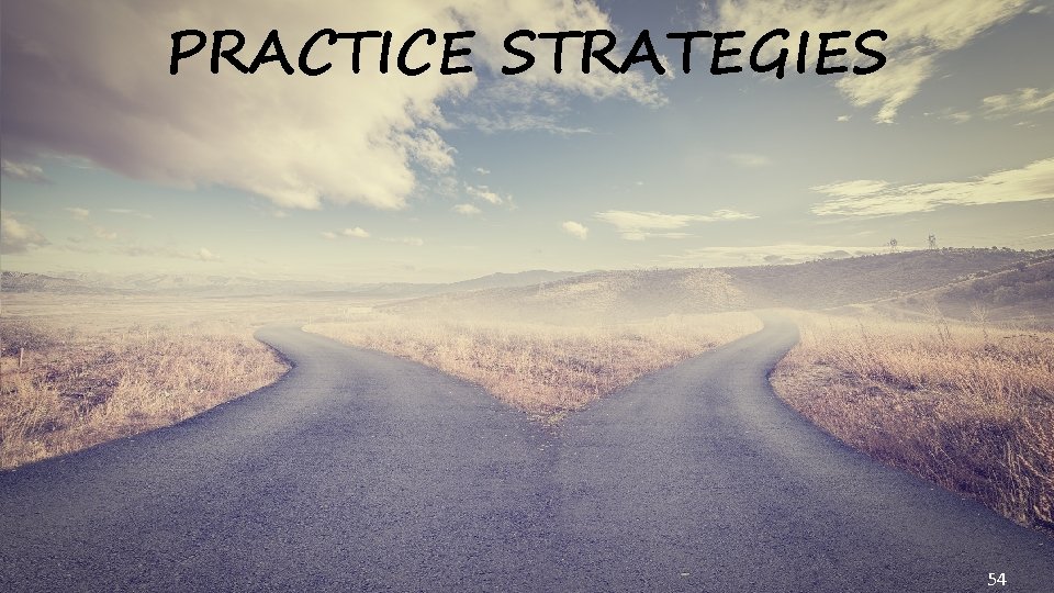 PRACTICE STRATEGIES 54 54 