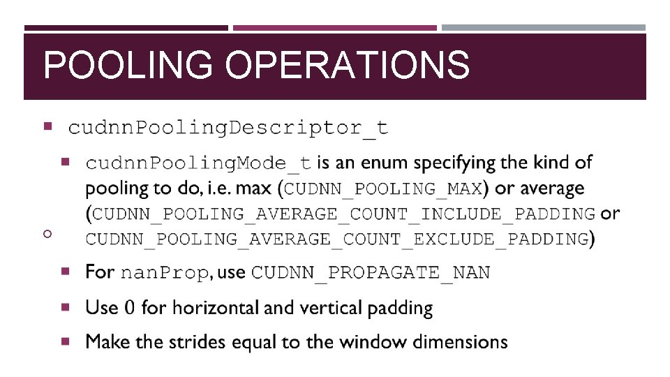 POOLING OPERATIONS 
