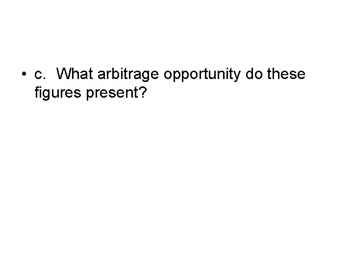  • c. What arbitrage opportunity do these figures present? 