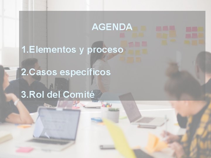 AGENDA 1. Elementos y proceso 2. Casos específicos 3. Rol del Comité 