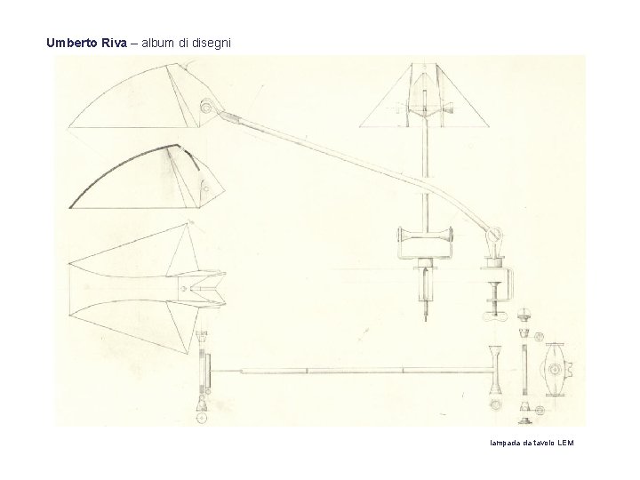Umberto Riva – album di disegni lampada da tavolo LEM 