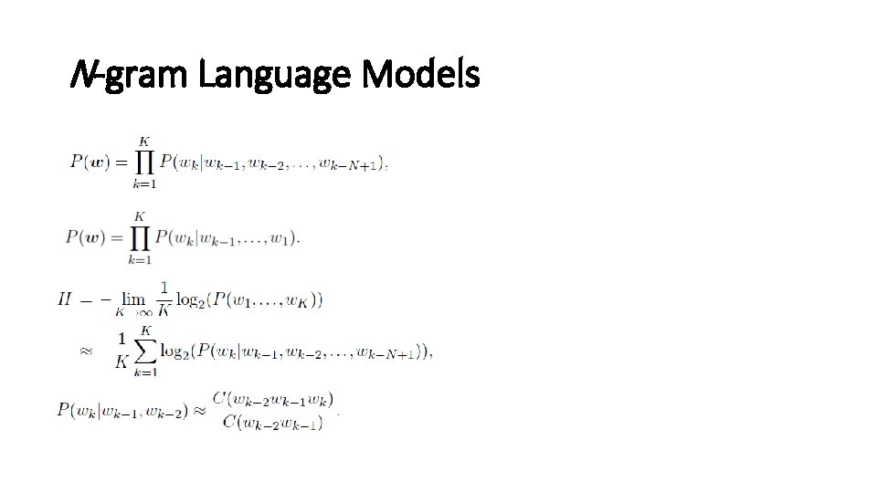 N-gram Language Models 