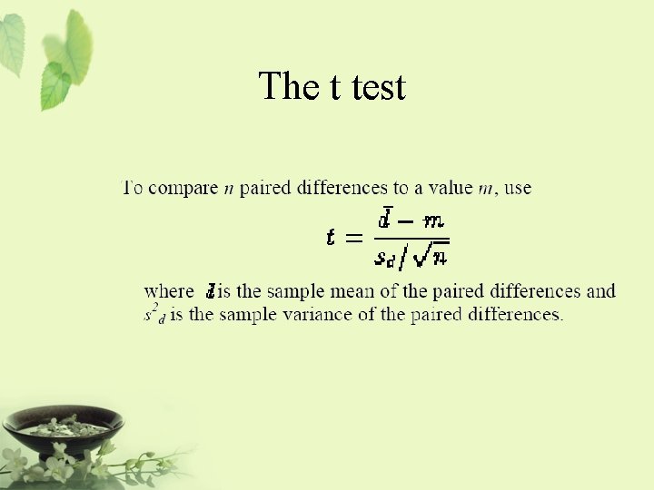 The t test 