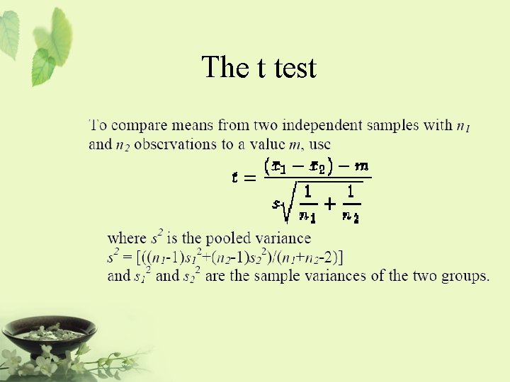 The t test 