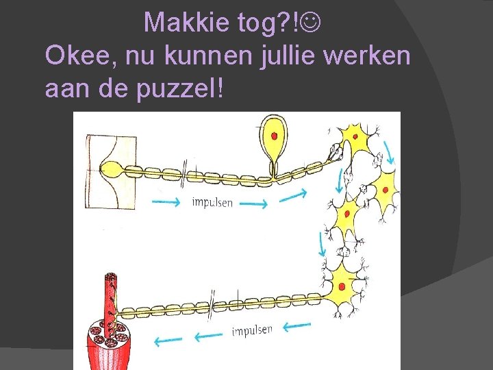 Makkie tog? ! Okee, nu kunnen jullie werken aan de puzzel! 