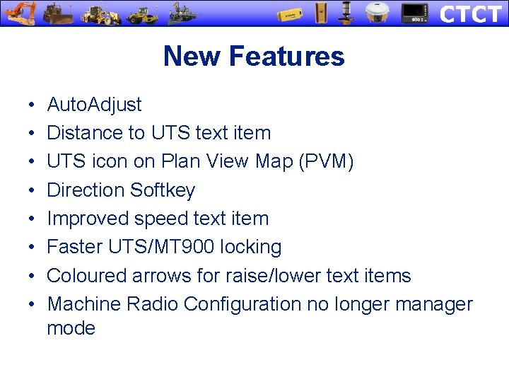 New Features • • Auto. Adjust Distance to UTS text item UTS icon on New Features • • Auto. Adjust Distance to UTS text item UTS icon on