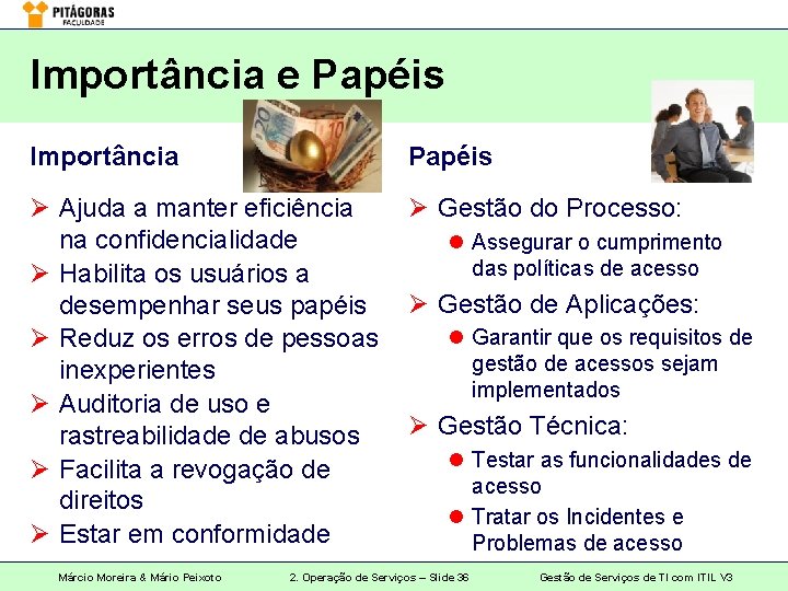 Importância e Papéis Importância Papéis Ø Ajuda a manter eficiência na confidencialidade Ø Habilita