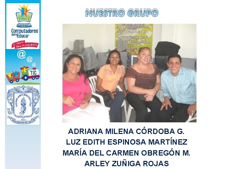 NUESTRO GRUPO ADRIANA MILENA CÓRDOBA G. LUZ EDITH ESPINOSA MARTÍNEZ MARÍA DEL CARMEN OBREGÓN