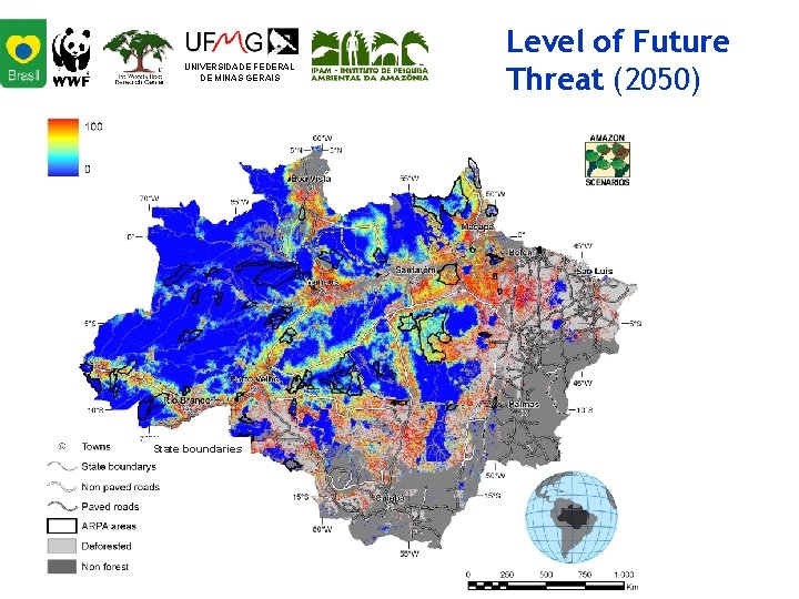 UNIVERSIDADE FEDERAL DE MINAS GERAIS State boundaries Level of Future Threat (2050) 